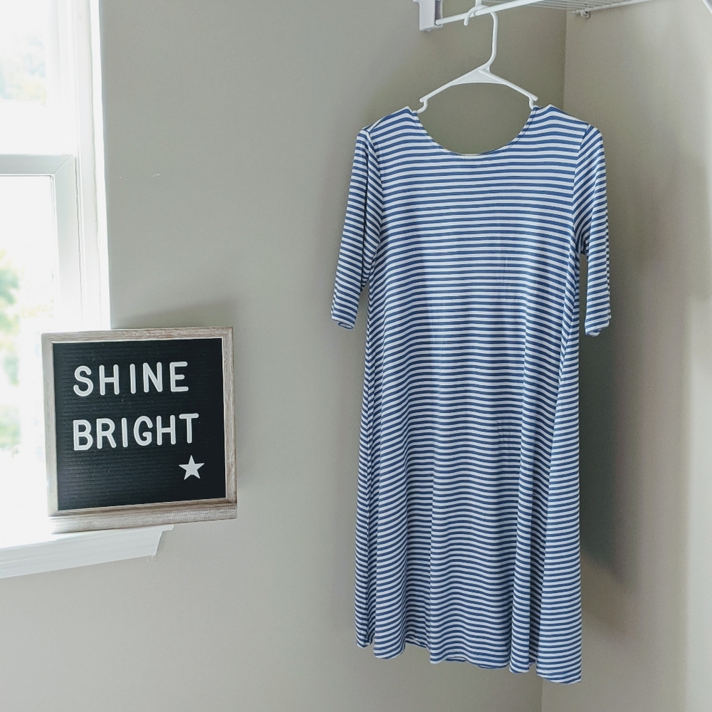 Old Navy Blue White Striped Dress - XS